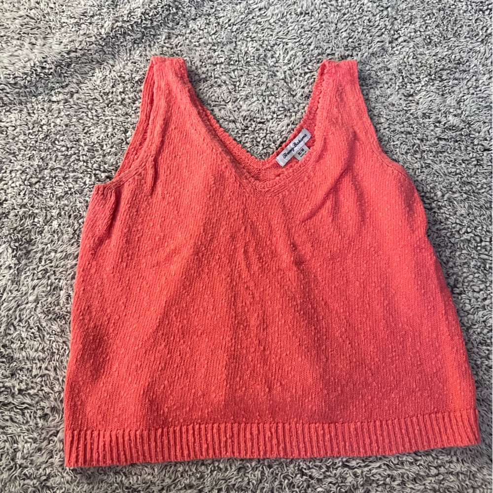 Tommy Bahama Coral V-Neck Knit Tank Sweater